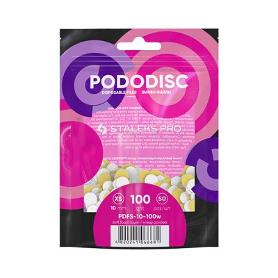 Vymeniteľné brúsne kotúčiky na pedikúru Pododisc STALEKS PDFS-10-100 biele